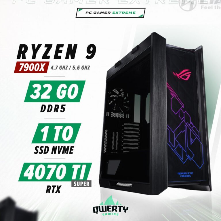 PC Gamer MSI – Ryzen 5 3600, RTX 2060, 32 Go RAM, 1.2 To, Wi-Fi, Windows 11 Pro