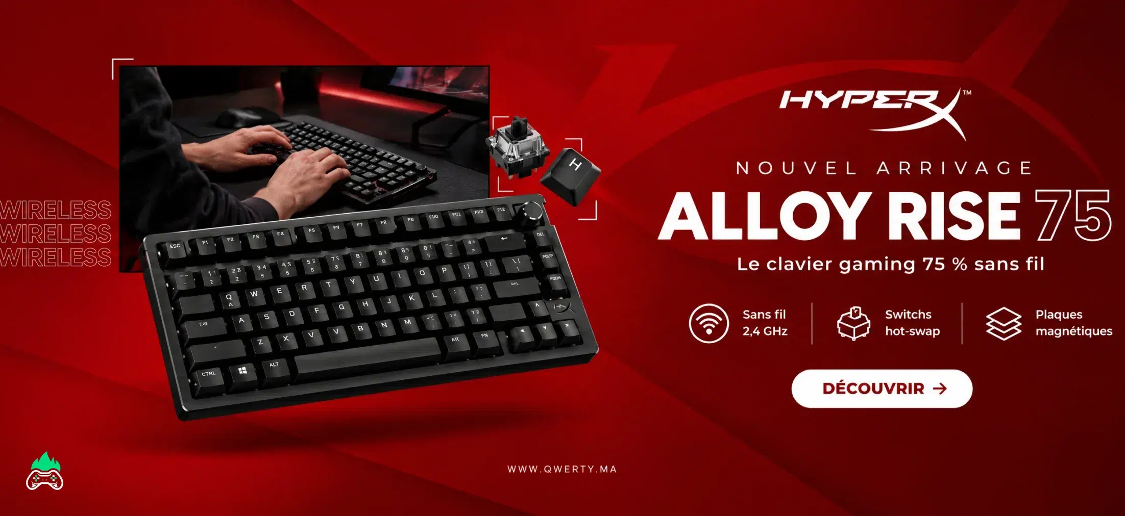 HyperX Alloy Rise 75 sans fil – Clavier gamer